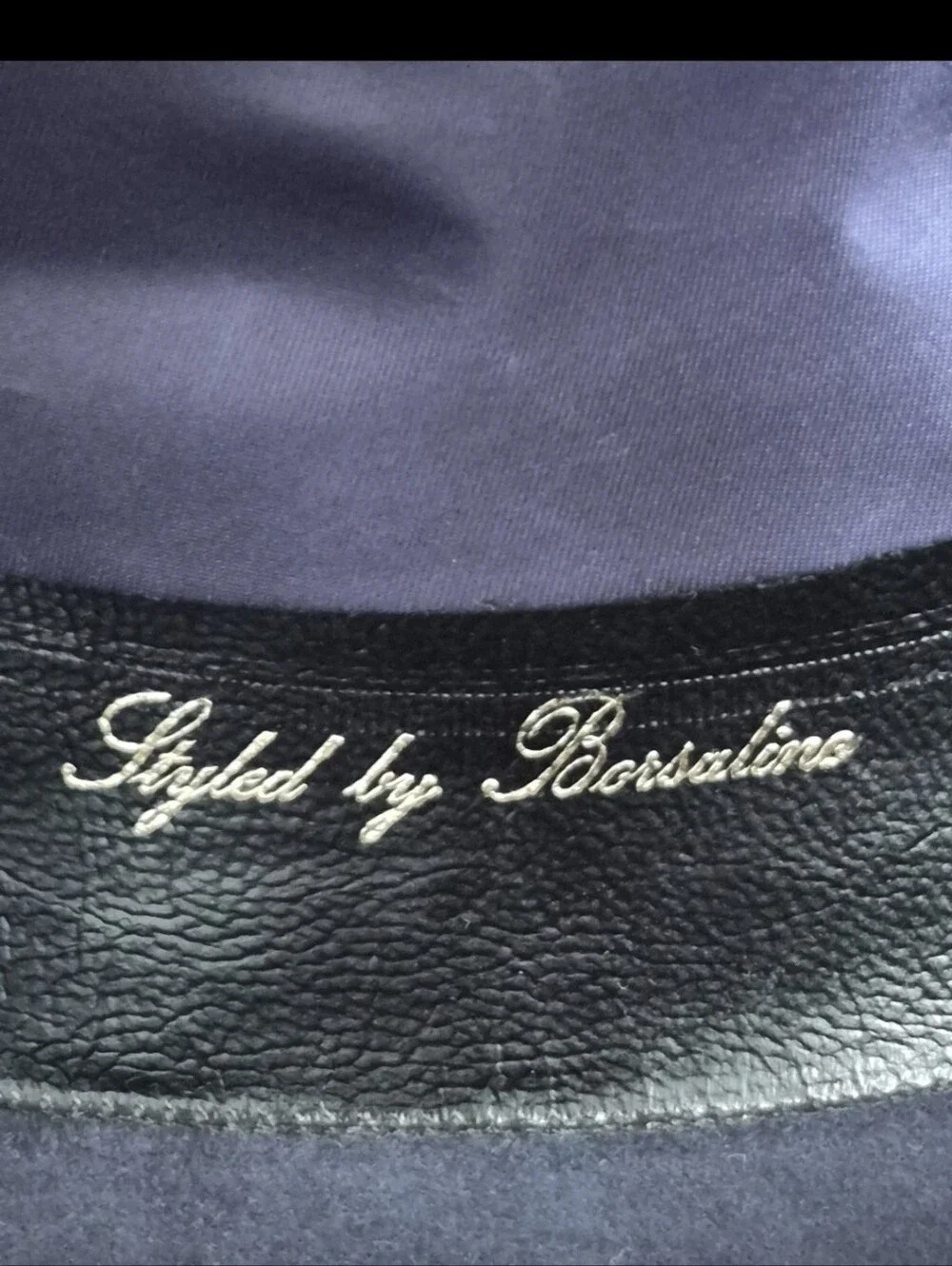 Vtg Unisex Borsalino Alessandria Fur Felt Fedora Hat in Navy Size 58(7-1/4) 🇮🇹